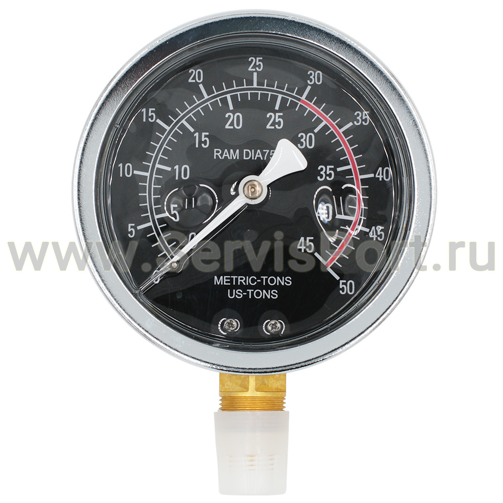 Манометр для гидравлического пресса 30 тонн (ф75мм) фото